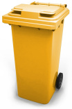 Передвижной мусорный контейнер 120л Арт.23.С29 (желтый) /040874/